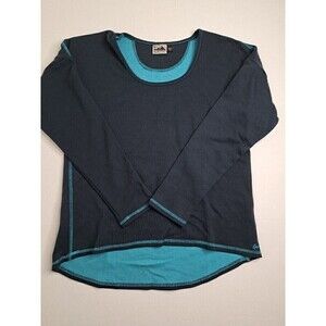 Kavu Women High Low Long Sleeve Knit Top Hiking Shirt Size M Navy Blue